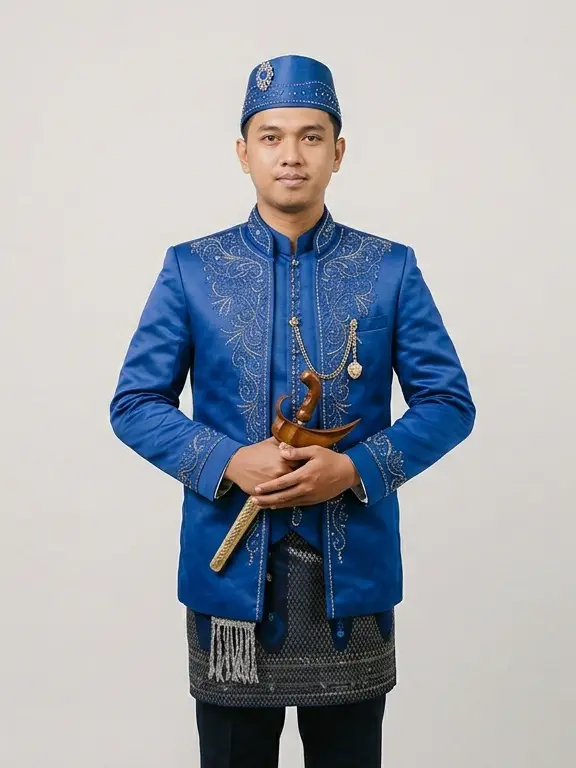 Pengantin Graphicography Biru Pria