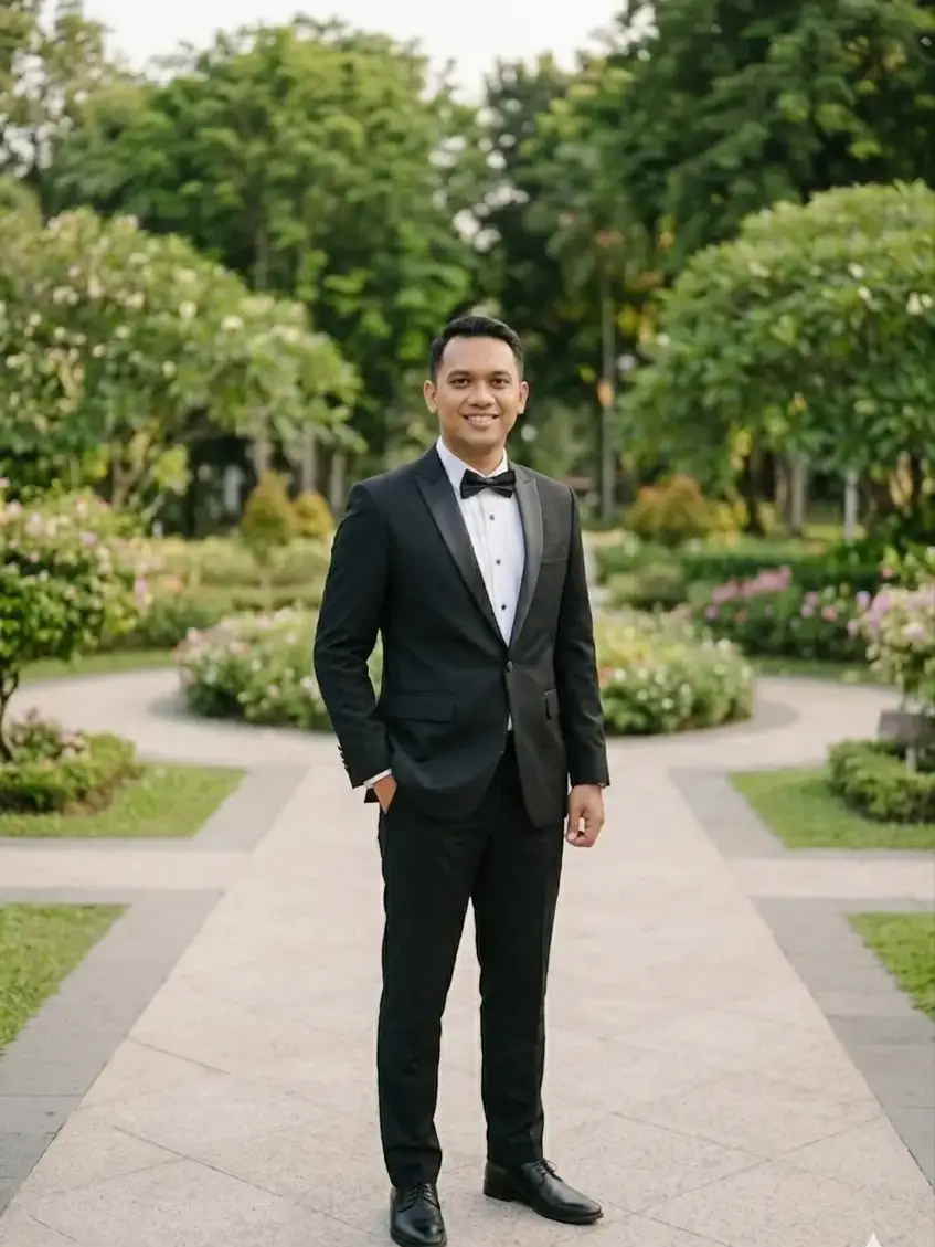Pengantin Pria Taman Tuxedo Hitam Graphicography