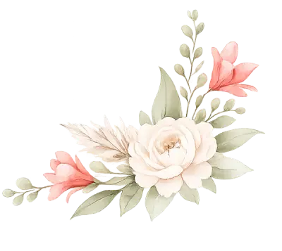 Flower minimalis white red green Graphicography.id right