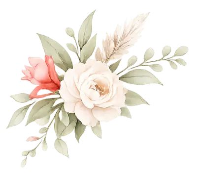 Flower minimalis white red green Graphicography.id