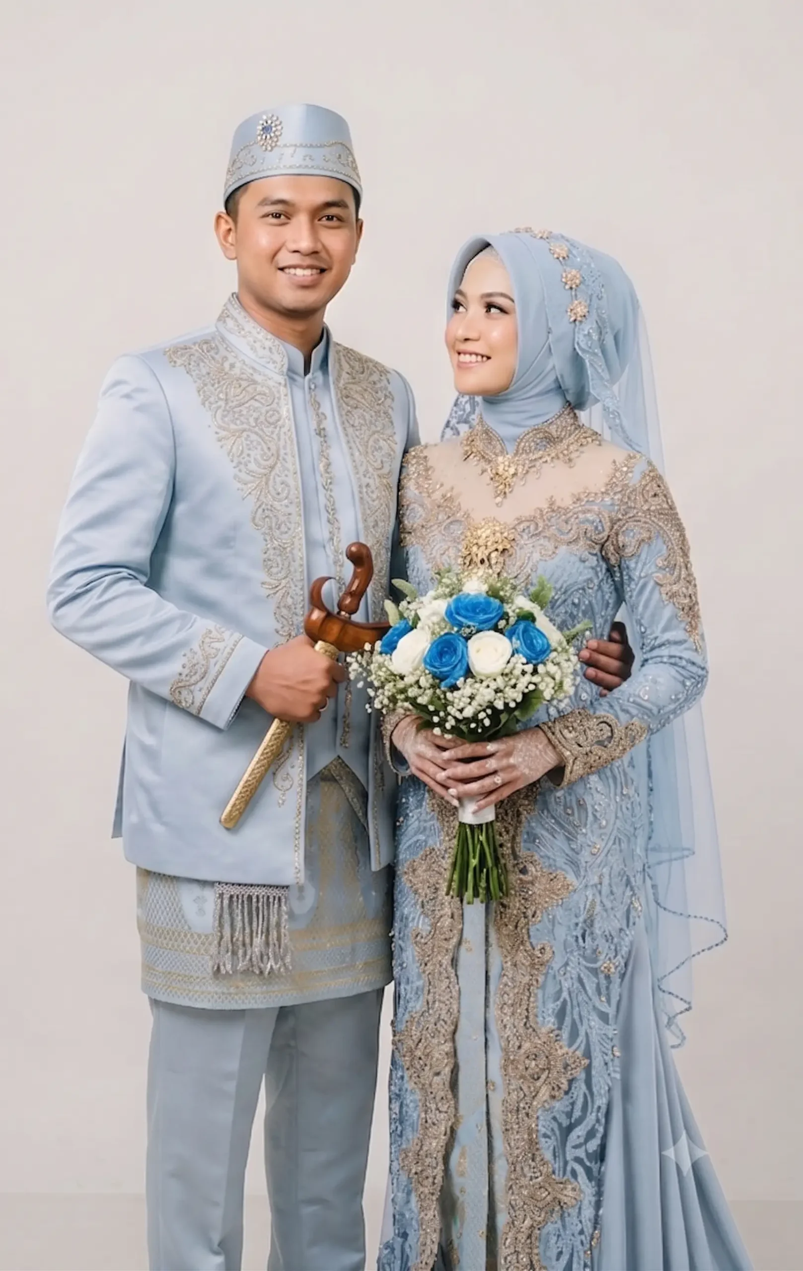 Pengantin Graphicography Biru muda